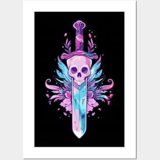 skull knife Posters and Art